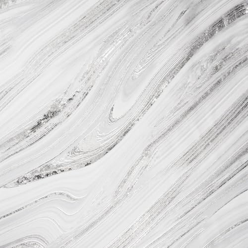 Arthouse Soft Mineral Silver Marble Glitter Wallpaper - Texture Rock Stone Marble Effect Featuring Grains from Rock Formations - Encased Glitter in a Silver Colour Tone Finish, Truly Stunning - 692605