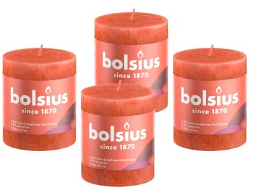 Bolsius - Rustikal Licht - Orange - 8cm - 4 Stück