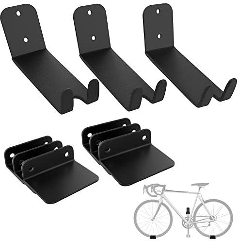 WALMANN 3 Pack Bike Pedal Hanger Wall Mount, Heavy Duty Horizontal Bike Rack for Garage Wall, Bike Display Stand for Home Holds Up to 70 LBS
