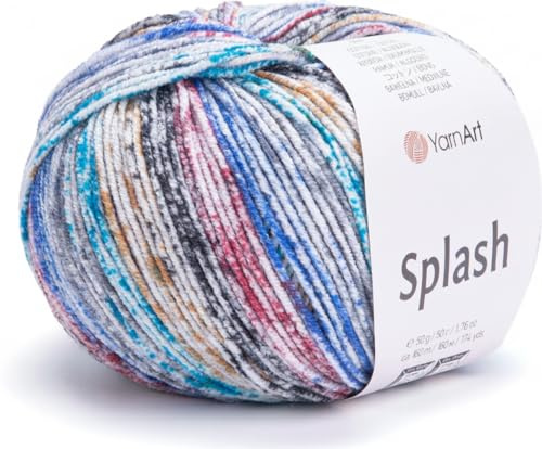 YarnArt Jeans Splash - Variegerat sportgarn 55% bomull 45% akryl 1 hud/boll 50 g 174 yds mjukt bomullsgarn för Amigurumi