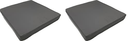 Palettenkissen Outdoor Wasserdicht | Stuhlkissen | Gartenstuhlauflagen | Sitzauflagen Gartenmöbel | Bankauflage | Sitzkissen Gartenstuhl | Polster Gartenmöbel | Set aus 2 | 60 x 60 cm Grau