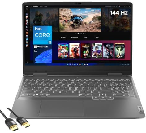 Lenovo LOQ Gaming Laptop, 15.6 FHD 144Hz, Intel 13th Gen 8-Core i5-13420H, GeForce RTX 3050, 64GB DDR5, 2TB PCIe SSD, Backlit KB, WiFi 6, USB-C, RJ45, PDG HDMI Cable, US Version KB, Win 11 Pro