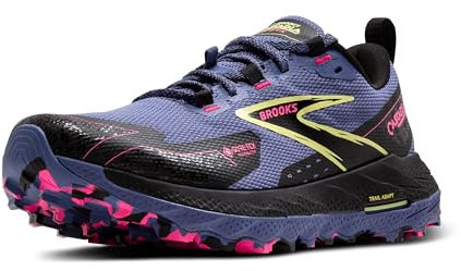 Brooks Damen Cascadia 18 GTX Sneaker, Grau Blau Schwarz Pink, 39 EU