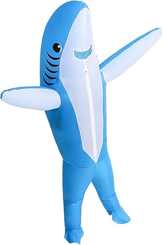 CIBES Costume gonflable de requin pour adulte -Halloween Gonflable Adulte Costume Requin pour Halloween cosplay fête (Blue)