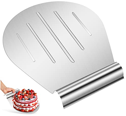 FELTECHELECTR Stainless Steel Cake Lifter Cake Transfer Tray Pizza Moving Plate for Easy Decorating Tool