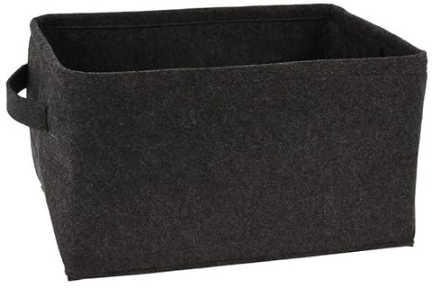 URBNLIVING Large Felt Storage Basket Closet Toy Hamper Laundry Bag Shelf Box Organiser Large Freestanding Storage (Pack of 1)