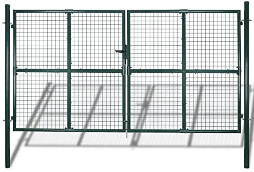 JUDYY Puerta Doble de Valla con Recubrimiento en Polvo, Puertas Metalicas Exterior, Puerta Jardin, Valla De Jardin, Puerta De Jardín, de Acero