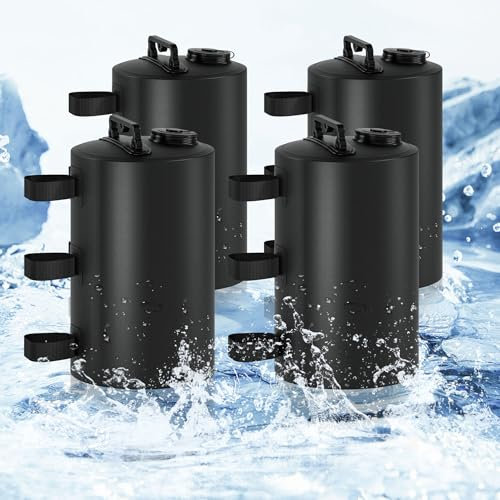 SONAMBULO Juego de 4 Pesas de Agua para Toldo 40 kg (88 LB),Bolsas de Lastre Portátiles 10L,Fijación Antiviento para Carpas Pop-Up,Toldos,Pérgolas,Exteriores