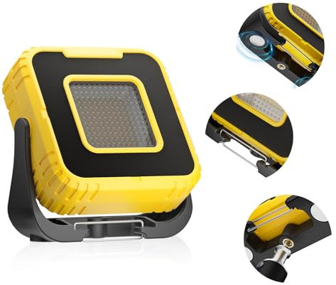 COPPA Luci da Lavoro, GZ01 Portatile Luce Ispezione 3000mAh Ricaricabile Doppia Sorgente Luminosa con Stroboscopica Luce 360° Rotazione Magnetica LED Lampada Officina per Campeggio Riparazione Garage