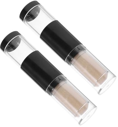 SAFIGLE 2pcs Makeup Brush with Integrated Refillable Bottle Portable Powder Brush for Loose Powder for Travel and Quick Touch Ups Easy to Clean Design
