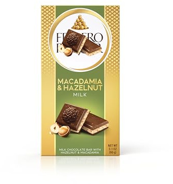 Ferrerro Premium Macadamia & Hazelnut Milk Chocolate Bar, 90g