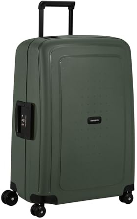 Samsonite S'Cure Spinner Check-in Suitcase, 69 cm | Dark Green Renewed, hardside suitcase, 69H x 49W x 29D cm, 79 L, 4.2 kg, with TSA lock and multi-stage trolley handle
