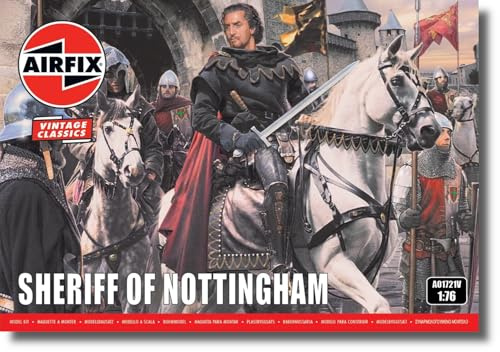 Airfix Vintage Model Figures Set A01721V Sheriff of Nottingham, 1:76 Scale | Plastic Model Sheriff Figure Kit For Adults & Children Age 8+, Skill Level 1, 36 Parts, Paint Guide, Medieval England