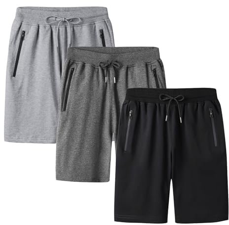 ADUDVLO 3 Pack Mens Shorts with Pockets – Gym Shorts Men, Lightweight Breathable Sports Shorts for Running, Training & Casual Wear