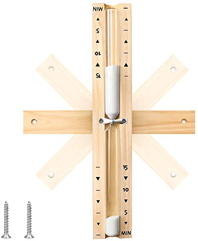 Sablier de Sauna,15 Minutes Sablier Sauna,Sauna Sablier,Minuterie de Sable,Minuteur sablier en bois,sauna compte à rebours,Compte à Rebours Sablier,Horloge de sable pour sauna (A)