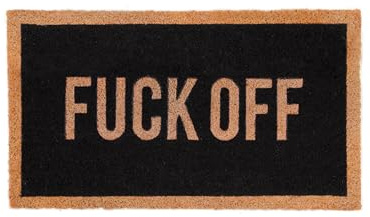 Fisura - Original F* Off Door Mat, Dirt Trapper for Indoor & Outdoor Entrance, Non-Slip With PVC Base, Coconut Fiber, Hand-Painted, 70 cm x 40 cm