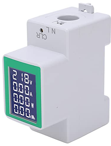 PZEM-008 Ampèremètre à Affichage Numérique LCD Voltmètre Affichage Multifonctionnel du Wattmètre sur Rail Tension/Courant/Puissance/Électricité AC 50-300V