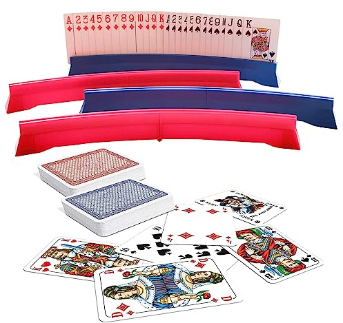 Aatpuss 2 Piezas Titular de la Tarjeta de Juego, Porta Naipes de Plástico, Soportes para Naipes Manos Libres, para Niños y Personas Mayores
