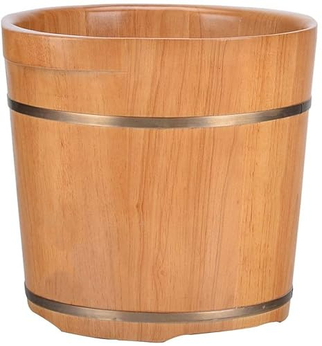 Foot Tub Wooden Foot Basin Wooden Barrels Pedicure Basin Wood Wind Foot Bath Barrel Oak Foot Tub Barrel 35cm Heighten Wooden Foot Bath Wood Foot Barrel Solid Wood Basin foot Bath Wooden Bucket Foot Sp