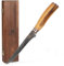 Zayiko Minami Olive Damast Filetiermesser 16,50 cm Klinge I aus 67 Lagen I Damast Küchenmesser Profi Kochmesser aus echtem Damaststahl mit Hammerschlag & Olivenholz Griff