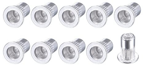 METALLIXITY Rivetto Dadi (M3) 50pz, 304 Acciaio Filettato Inserisci Dadi - per Mobili Meccanico Fissaggio, Argento Tono