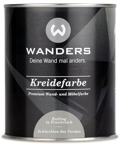 Wanders Shabby Chic - Pittura a gesso 750 ml - Gole del Verdon/Grigio chiaro - Vernice per mobili da cucina e pittura per mobili senza fiocchi Chalk Paint, per legno e molto altro ancora, ad