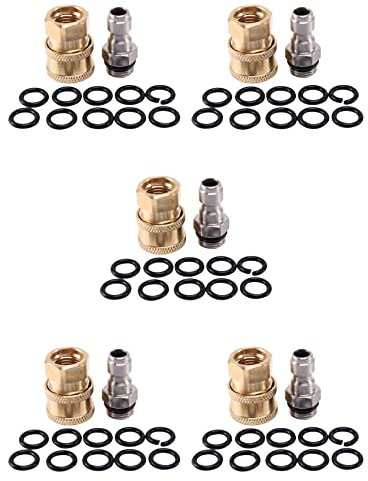 Osmond 5X Adattatori per Pulitore, Kit di Disconnessione 1/4 Pollice con 50 Giunti Torici. 5000 Psi