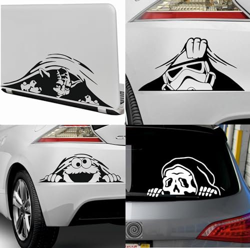 myrockshirt Peeping Aufkleber Personalisierbar/Farbe&Größe/ 15 Motive/Monster Comic Peeking Auto Laptop Autoaufkleber Sticker Toilette Klo