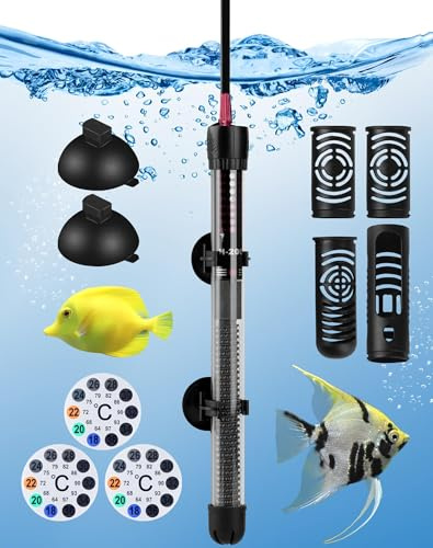 Chauffage d'Aquarium 300W Chauffage Aquarium 375L Résistance Aquarium avec Thermostat 20-34℃ Température Réglable Chauffe-Aquarium avec Ventouse Chauffage pour Aquarium de Poissons et de Tortues