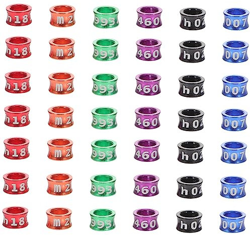 Parliky 50stücke Geschlossene Vogelfußringe Mit Nummern Aluminiumlegierte Leg Bands Langlebig Und Leicht Geeignet Für Tauben Hühner Papageien Vogelzubehör Zur Identifizierung Und Zucht