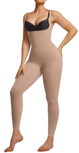 SHAPERX Body Reductor Mujer Pantalones Moldeadores - Shapewear Bodysuit con Control de Abdomen y Cintura, Lencería Moldeadora con Tirantes Ajustables