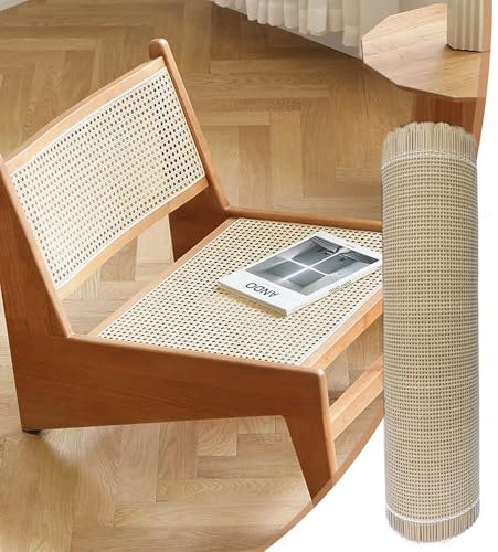 Ratán Rollo PE,Trenza vienesa,Rollo Plancha de Rattan Tejida,resistente al moho,ancho de ratán,resistente agua,malla de panal de abeja,silla de trenza vienesa para proyectos de bricolaje(40cm x 2 m)