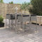 KATERYY 5-TLG. Gartenbar-Set mit Kissen Grau Poly Rattan,Modernes Polyrattan GartenbarSet mit bequemen Hocker und stilvollem Stehtisch für Garten, Terrasse und OutdoorBereich