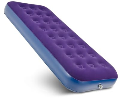 Zumhigh Air bed, Inflatable Mattress with Electric Air pump Blow Up Bed Single Camping Mattress Flocked Surface Coil Beam Construction Blow up Bed Single L188cm x W73cm x D22cm, Max Weight 227kg