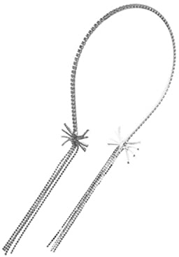 Vaguelly Diadema Gemas De Imitación De Lujo Cadena Cabeza Borlas Adorno Cabeza De Mujer Para Fiestas Especiales