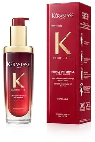 KÉRASTASE Elixir Ultime Rouge - Limitierte Edition - Nährende Multi-Use Haaröl - Thermo-Schutzpflege Ohne Ausspülen - Kamelien- & Arganöl - Für Alle Haartypen