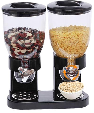 Hintyne Distributore di Cereali distributore di Cereali di capacità da banco con coperchi sigillanti Contenitore con Interruttore Rotante per Fiocchi d'avena Caramelle Pasta Chicchi di caffè