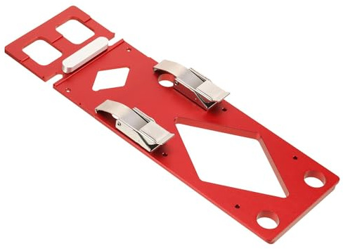 Riel de guía de ángulo recto de 90°, tope angular mecanizado CNC de aluminio, abrazadera de guía de sierra circular eléctrica compatible con riel guía Makitas (rojo)