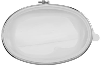Healeved Maschera da Sub Ovale Integrale in Acciaio Inox Bianco Vetro Temperato Antiappannamento, Occhiali da Snorkeling Regolabili per Immersioni Subacquee Panoramiche Adatti ad Adulti