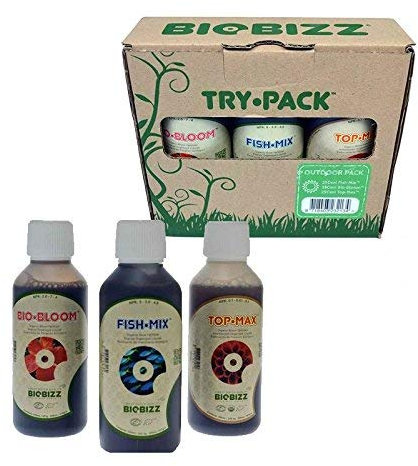 BioBizz Try Pack Outdoor Organic Fish Mix Bio Bloom Top Max Fertilizzanti per piante Starter Kit