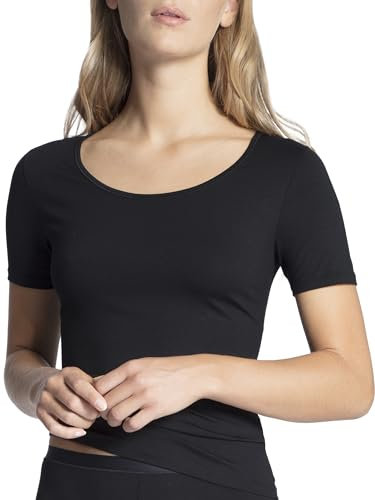 CALIDA Natural Comfort T-Shirt Damen, Rundhalsausschnitt, aus hochwertiger Baumwolle, mit natürlichem Glanz und glattem Griff