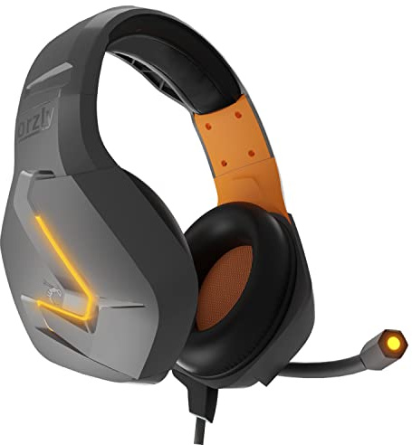 Orzly Gaming Headset (Orange) for PC and Gaming Consoles PS5, PS4, XBOX SERIES X | S, XBOX ONE, Nintendo Switch & Google Stadia Stereo sound with noise cancelling mic - Hornet RXH-20 Vesuvius Edition