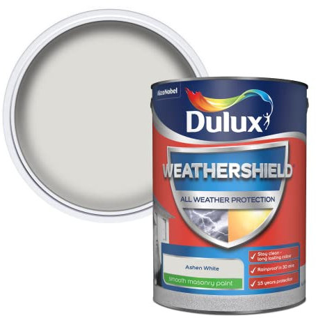 Dulux Weathershield Smooth Masonry Paint - Ashen White - 5L