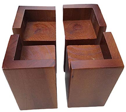 4 Stück Möbel Risers aus Holz,Möbelerhöher,Betterhöhung,Möbelerhöhung,Tischerhöher,Elefantenfuß Bed Riser,Dient zum Anheben von Betten,Sofas,Tischen,Schminktischen,Kinderbetten,Nussbaum(7*7*5cm)