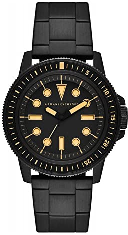 Armani Exchange Watch for Men, Quartz Three Hand Movement and 44mm Case Size with Stainless Steel Strap