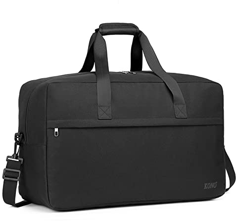 Kono Bolsa de Viaje de Cabina 55x35x25, Gran Capacidad Bolsa de Mano Holdall para Vuelos Plegable Impermeable 48L para Avión, Duffle para Hombre y Mujer, Deporte y Fin de Semana