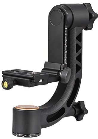 Andoer Heavy Duty 360° Panoramic Gimbal Tripod Head Aluminum Alloy 15kg / 33lbs Load Capacity with 1/4 Screw Quick Release Plate Bubble Level for DSLR Cameras