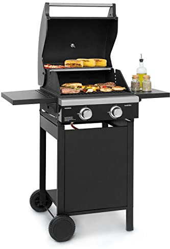 KLARSTEIN Barbecue Gaz Camping 7 Brûleurs à Gaz, Plancha au Gaz 7 Anneaux de 19.3kW, Gril à Gaz en Acier Inoxydable, BBQ Exterieur avec Feu a Gaz, Plancha Gaz Inox, Cuisinière Extérieure Gaz Propane