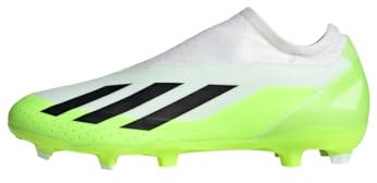 adidas Unisex X CRAZYFAST.3 LL FG Fußballschuhe, Cloud White/Core Black/Lucid Lemon, 44 2/3 EU