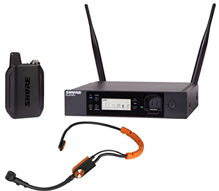 Shure GLXD14R+/SM31 Microfono wireless digitale professionale per fitness con batteria di 12 ore e raggio di 30m, Incluso microfono a cuffia fitness SM31FH e ricevitore a rack a singolo canale